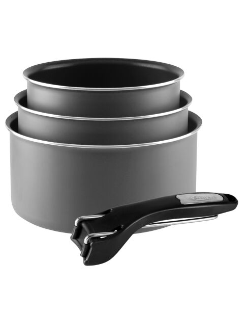 3 sartenes antiadherentes de aluminio color topo - D.16/18/20 cm