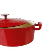 Cocotte ovale fonte emaillée 4 L rouge - 26x21x11 cm