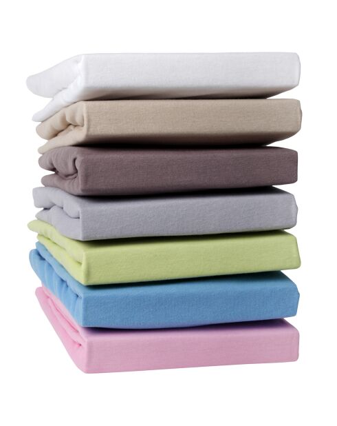 Drap housse en Coton peigné rose