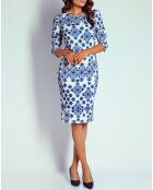 Robe Aurore blanc/bleu