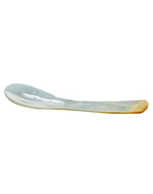 Weißer Perlmuttlöffel 9 cm