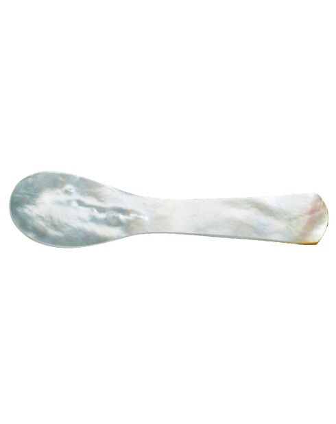 Weißer Perlmuttlöffel 9 cm