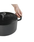 Cocotte ovale Sitrabella fonte d'acier maillée induction noire - 26x21x11 cm