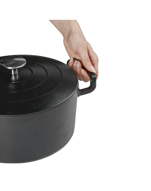 Cocotte ovale Sitrabella fonte d'acier maillée induction noire - 26x21x11 cm