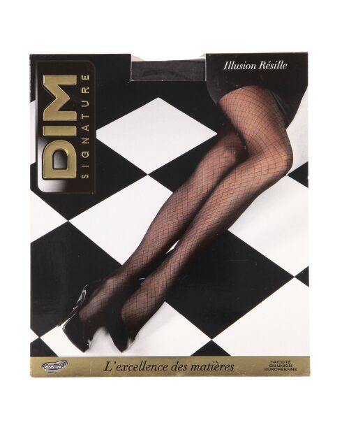 Collants signature illusion résille noirs