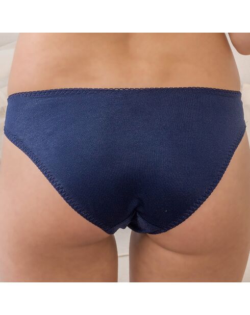 Culotte unie avec tulle brodé Cleopatra bleu foncé