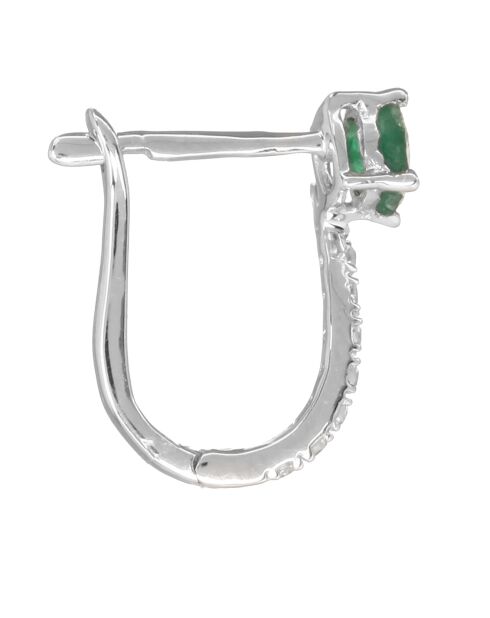 Prachtige smaragdgroene oorbellen Diamanten 0,09 ct smaragden 0,34 ct witgoud