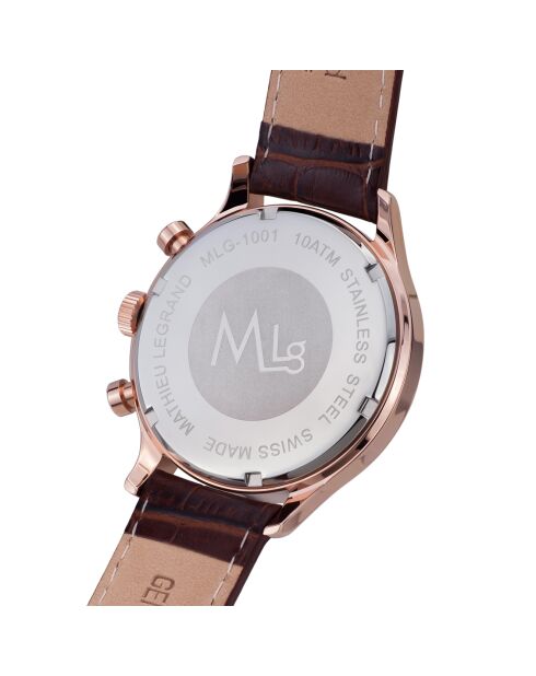 Montre Homme en Cuir Orbite Polaire marron