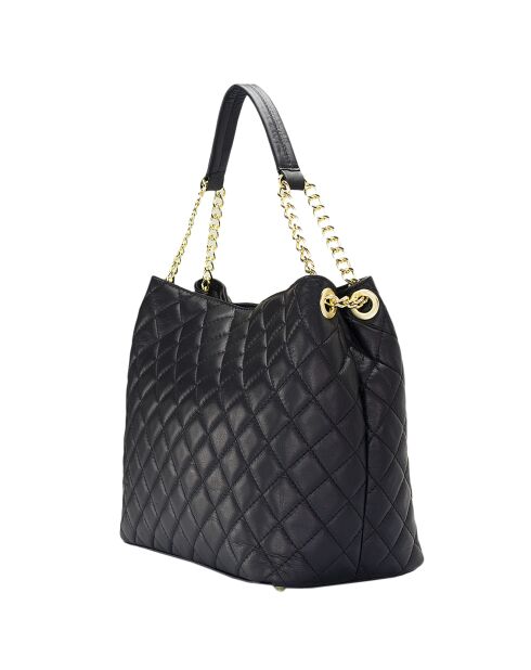 Belmina Schultertasche aus schwarzem Leder - 35x15x37 cm