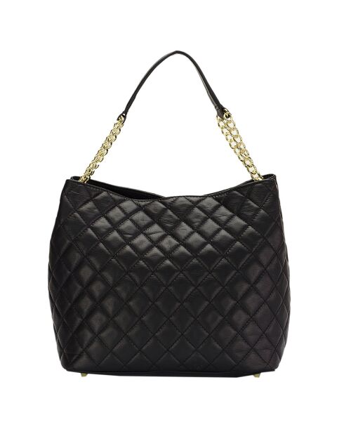 Belmina Schultertasche aus schwarzem Leder - 35x15x37 cm