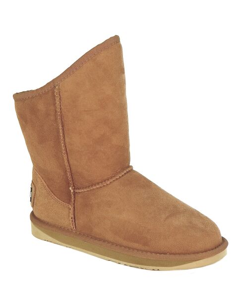 Boots fourrées en Cuir Cosy noisette