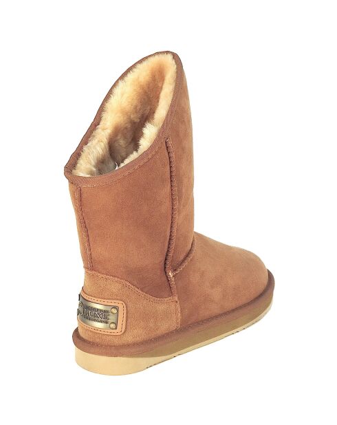 Boots fourrées en Cuir Cosy noisette