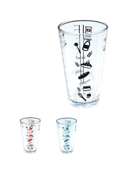 2 verres doseurs coloris aléatoire - 500ml