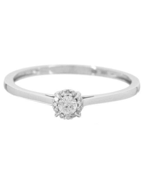 Bague Amoureuse diamants 0.1 ct or blanc