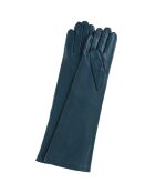 Gants en cuir d'agneau doublure soie Claire bleu sarcelle