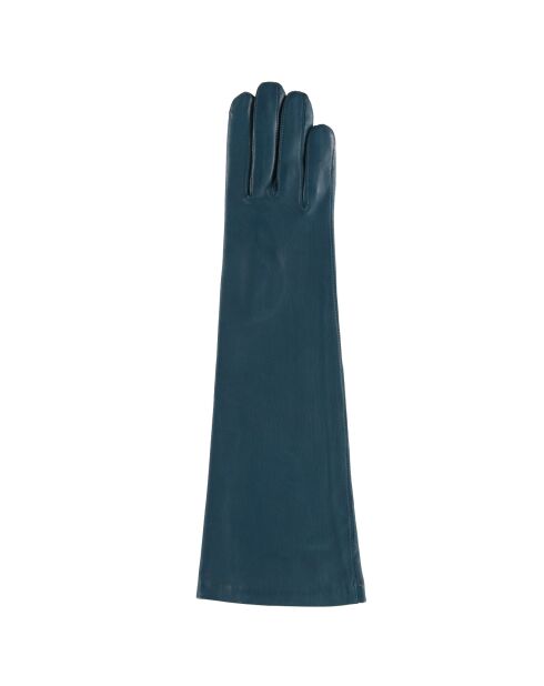 Gants en cuir d'agneau doublure soie Claire bleu sarcelle