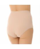 3 beigefarbene Baumwollhöschen mit hoher Taille