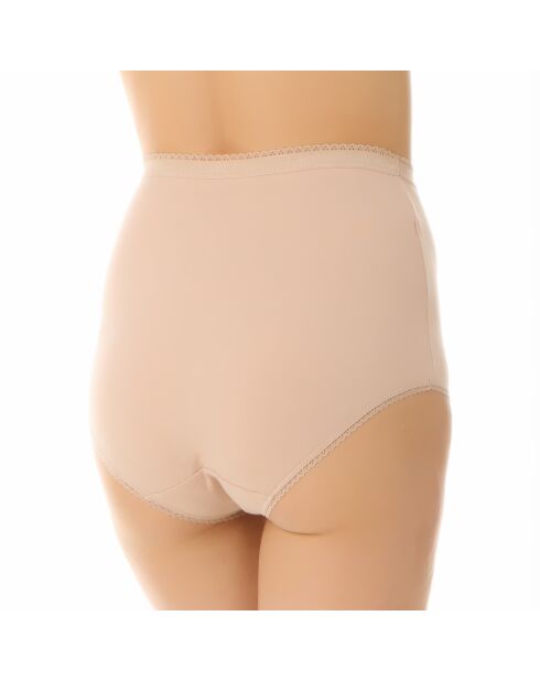 3 beigefarbene Baumwollhöschen mit hoher Taille