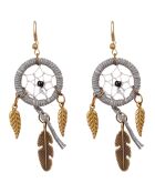Boucles d'oreilles Attrape-rêve grises