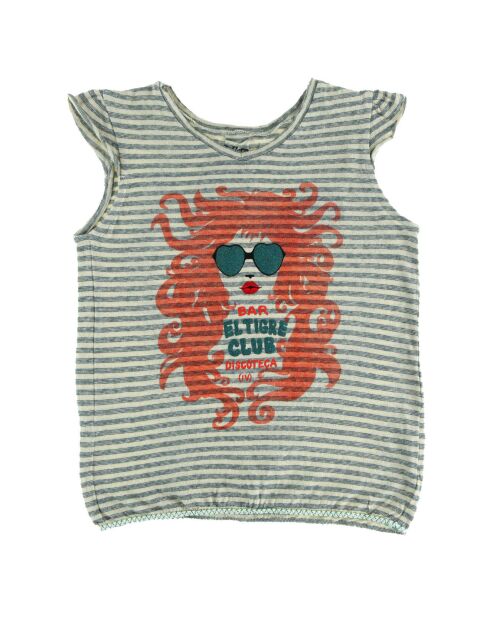 T-shirt vitta en coton à rayures beige