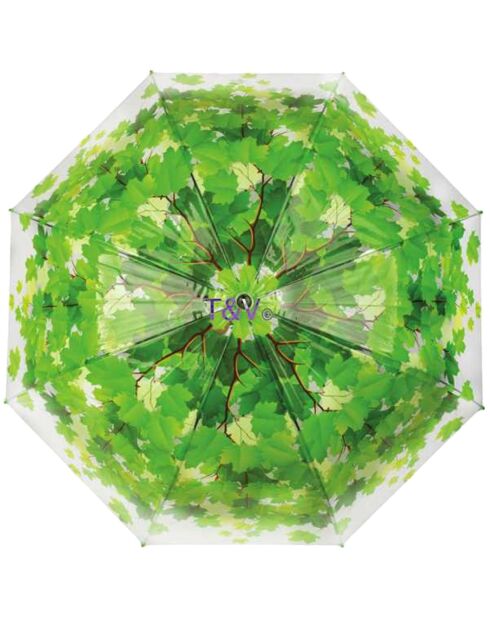 Parapluie Feuilles transparent/vert