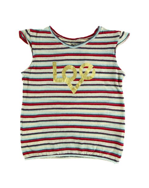 T-shirt vitta en coton à rayures beige/rouge/bleu