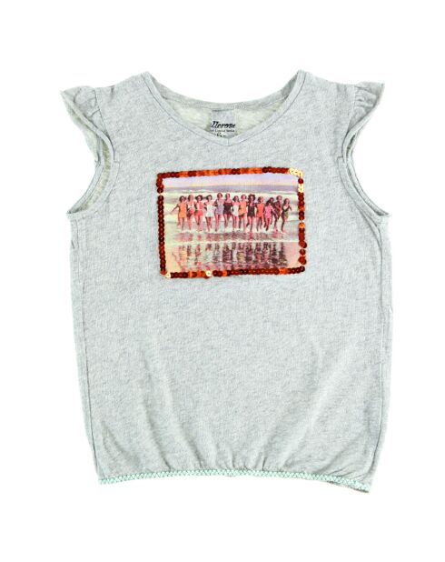 T-shirt Vitta en Coton à motif sur l'avant gris