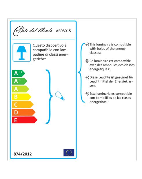 Lampe de chevet Papillon multicolore - 23x15x16 cm