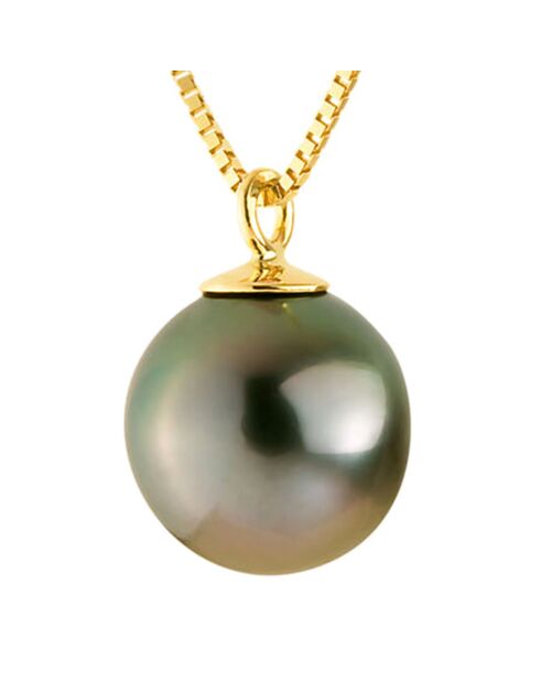 Collier Vénitien Or Jaune Perle de Tahiti noire