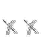 Boucles d'oreilles Croisillons or blanc