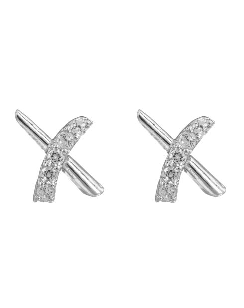 Boucles d'oreilles Croisillons or blanc