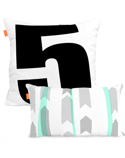 2 housses de coussin Five multicolores - 50x50/50x30 cm