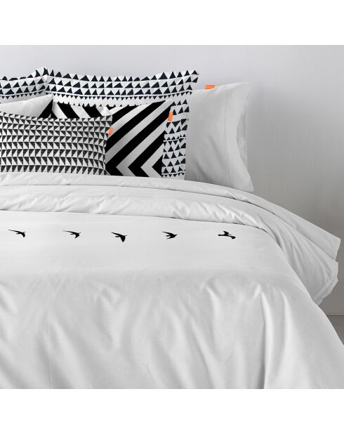 2 housses de coussin Trip blanches & noires - 50x50/50x30 cm