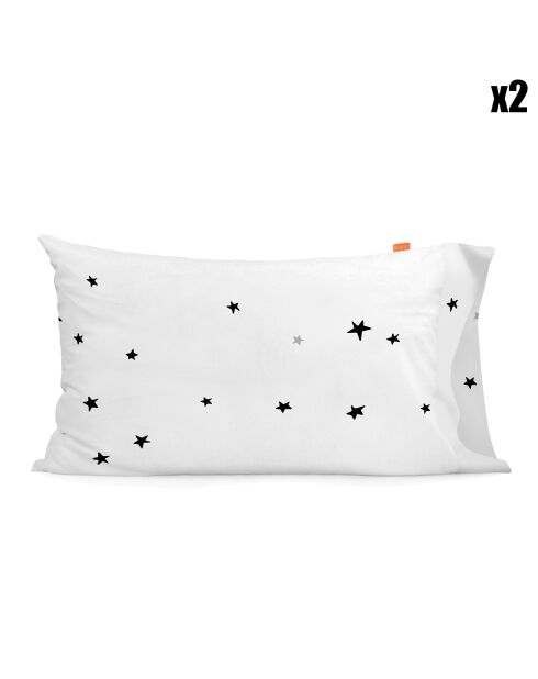 2 Kissenbezüge „Constellation“, 50 x 80 cm, Weiß/Grau