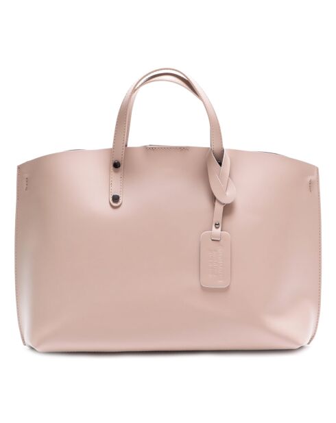 Sac cabas en cuir oslo rose - 30x39x11 cm