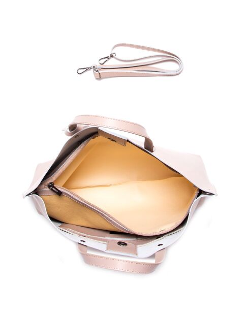 Sac cabas en cuir oslo rose - 30x39x11 cm
