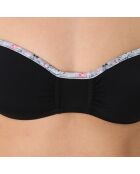 Maillot top bandeau noir imprime gris