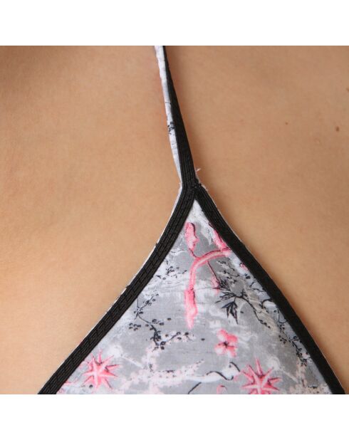Maillot top triangle imprime gris