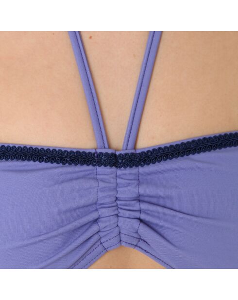 Maillot top bandeau parme