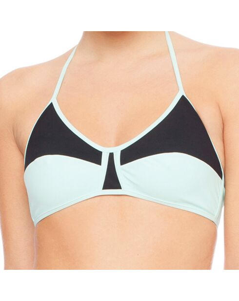 Haut de maillot Rose menthe/noir