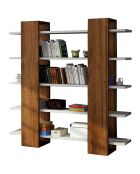 Bibliothèque Pool blanc/bois - 120x19.5x120 cm