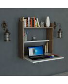 Bureau Laptop blanc/bois - 60x20x60 cm