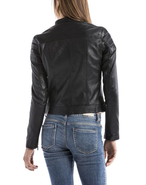 Veste en Cuir Adda noire