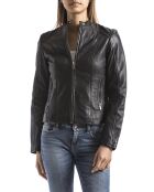 Veste en Cuir Alazeia noire