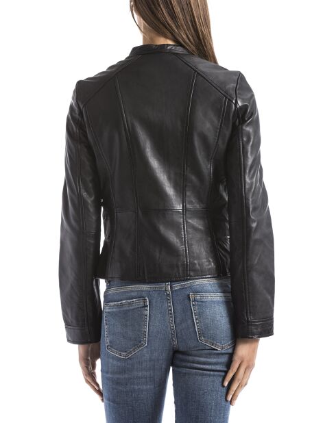 Veste en Cuir Alazeia noire