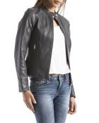 Veste en Cuir Alazeia gris foncé