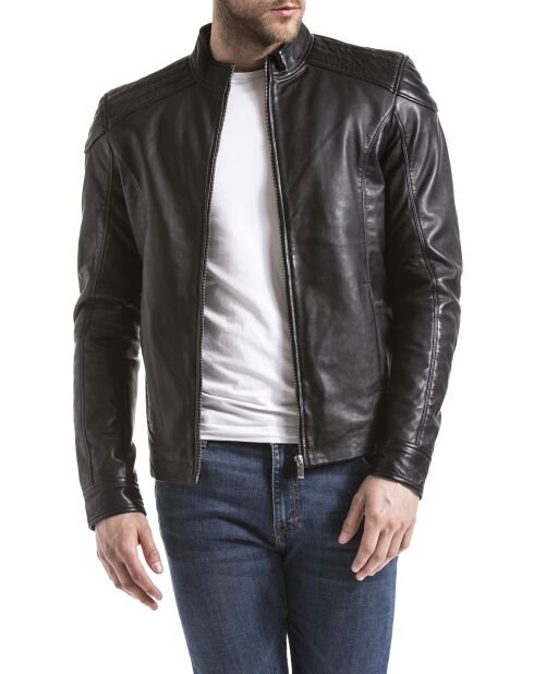 Veste en Cuir Ardesco noire