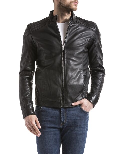 Veste en Cuir Ardesco noire