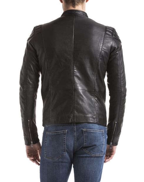 Veste en Cuir Ardesco noire