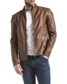 Veste en Cuir Ardesco cognac